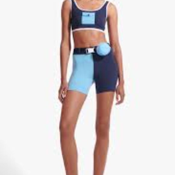 STAUD X NB BELTED COLORBLOCK SHORT NAVY - Picture 2 of 5